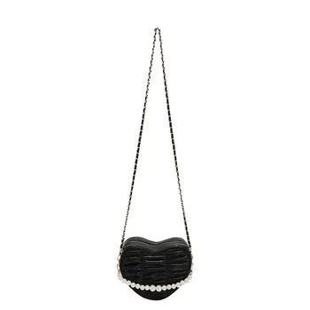 Швейные нитки Love Shape Pleats Zipper Модные женские сумки через плечо Универсальный стиль Новые PU Горячая Распродажа Сумки через плечо