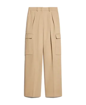 Брюки карго из хлопка и вискозы Sportmax, бежевый