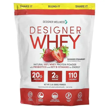 Designer Protein Designer Whey натуральный 100% сывороточный протеин со вкусом летней клубники 908 г