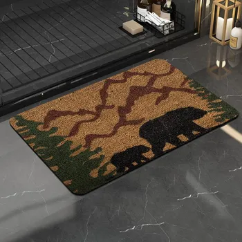 Коврик для пола Crystal Velvet Home Scenery Входная дверь Коврик для кухни Туалет Коврик для ног Ванная комната Нескользящий коврик 40x60