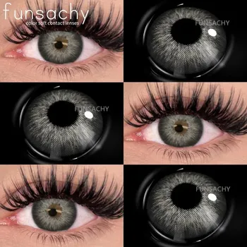 FUNSACHY Новые цветные линзы для глаз Синие цветные зрачки для глаз Зеленые натуральные линзы Фиолетовые линзы Y2k для макияжа глаз Ежегодно 2 шт.