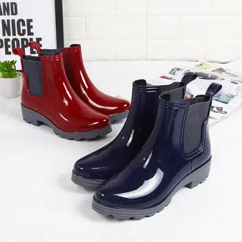 Shoelife, модная обувь для воды, женские короткие резиновые сапоги для взрослых, нескользящая резиновая обувь для отдыха, водонепроницаемые дождевые сапоги