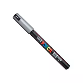 Маркер UNI "POSCA" PC-1MR, 0,7 мм, наконечник игольчатый, цвет серебряный