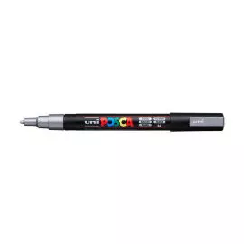 Маркер UNI "POSCA" PC-3M, 0,9-1,3 мм, наконечник пулевидный, №26 цвет серебряный