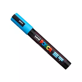 Маркер UNI "POSCA" PC-5M, 1,8-2,5 мм, наконечник пулевидный, цвет голубой