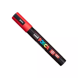 Маркер UNI "POSCA" PC-5M, 1,8-2,5 мм, наконечник пулевидный, цвет красный