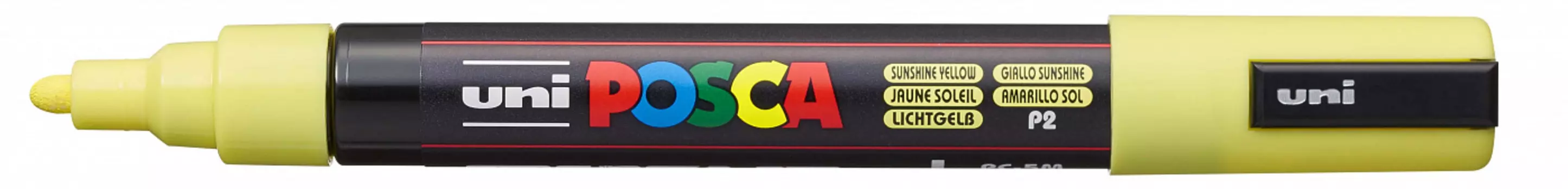 Маркер UNI "POSCA" PC-5M, 1,8-2,5 мм, наконечник пулевидный, цвет солнечно-жёлтый