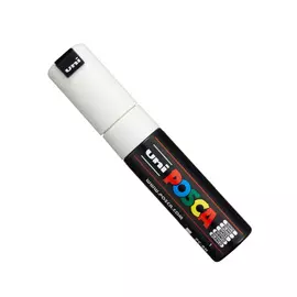 Маркер UNI "POSCA" PC-8K, до 8,0 мм, наконечник скошенный, цвет белый