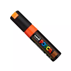 Маркер UNI "POSCA" PC-8K, до 8,0 мм, наконечник скошенный, цвет флуоресцентно-оранжевый