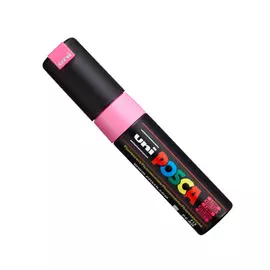 Маркер UNI "POSCA" PC-8K, до 8,0 мм, наконечник скошенный, цвет флуоресцентно-розовый