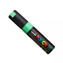 Маркер UNI "POSCA" PC-8K, до 8,0 мм, наконечник скошенный, цвет флуоресцентно-зеленый