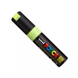 Маркер UNI "POSCA" PC-8K, до 8,0 мм, наконечник скошенный, цвет флуоресцентно-желтый