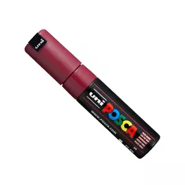Маркер UNI "POSCA" PC-8K, до 8,0 мм, наконечник скошенный, цвет красное вино