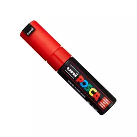 Маркер UNI "POSCA" PC-8K, до 8,0 мм, наконечник скошенный, цвет красный