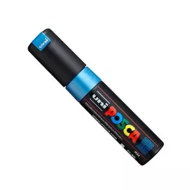 Маркер UNI "POSCA" PC-8K, до 8,0 мм, наконечник скошенный, цвет синий металлик