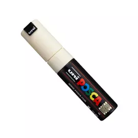 Маркер UNI "POSCA" PC-8K, до 8,0 мм, наконечник скошенный, цвет слоновая кость