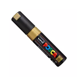 Маркер UNI "POSCA" PC-8K, до 8,0 мм, наконечник скошенный, цвет золотой