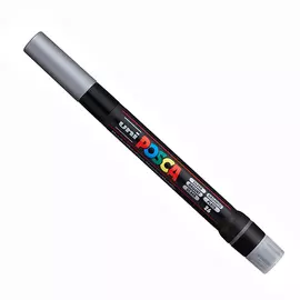 Маркер UNI "POSCA" PCF-350, кисть, цвет серебряный