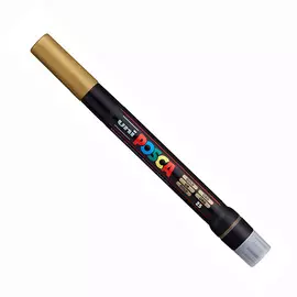 Маркер UNI "POSCA" PCF-350, кисть, цвет золотой