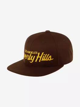 Бейсболка с прямым козырьком HOOD 100-MWL001-CA003-ST Beverly Hills, CA (коричневый), Коричневый