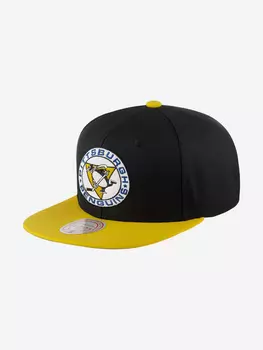 Бейсболка с прямым козырьком MITCHELL NESS HHSS5367-PPEYYPPPBKYW Pittsburgh Penguins NHL (черный), Черный