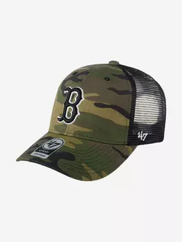 Бейсболка с сеточкой 47 BRAND B-CBRAN02GWP-CMB Boston Red Sox MLB (оливковый), Мультицвет