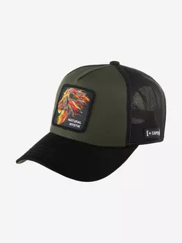 Бейсболка с сеточкой CAPSLAB CL/BEA/1/PCT/MYS Premium Natural mystik (оливковый), Мультицвет