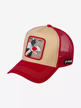 Бейсболка с сеточкой CAPSLAB CL/LOO2/1/MIN2 Looney Tunes Sylvester (красный), Красный