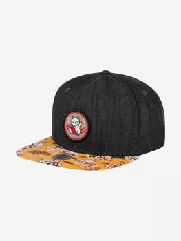 Бейсболка с прямым козырьком DJINNS 6P SB LuckyCat Linen Rev. (черный), Черный