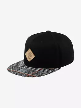 Бейсболка с прямым козырьком DJINNS 6P SB Check Tweed Rev. (черный), Черный