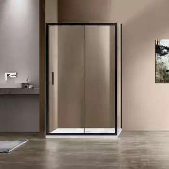 Душевой уголок Vincea Garda VSR-1G8012CLB 120х80 черный, стекло прозрачное