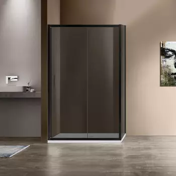 Душевой уголок Vincea Garda VSR-1G9012CGB 120х90 черный, стекло тонированное