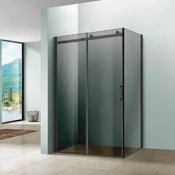 Душевой уголок Vincea Como VSR-1C9012CGB 120х90 черный, стекло тонированное