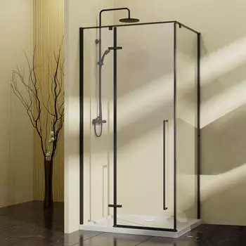 Душевой уголок Vincea Slim-N VSR-5SN1010CLB, 100х100, черный, стекло прозрачное