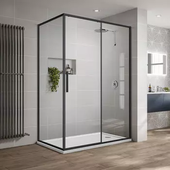 Душевой уголок Vincea Slim-U VSP-2SU 120x90x200 профиль черный, стекло прозрачное