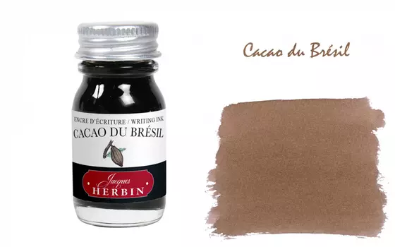 Чернила в банке Herbin, 10 мл, Cacao du Br?sil, Серо-коричневый