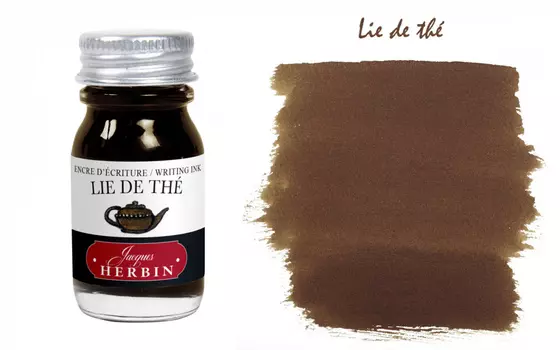 Чернила в банке Herbin, 10 мл, Lie de th?, Темно-коричневый