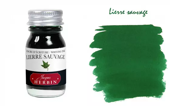 Чернила в банке Herbin, 10 мл, Lierre sauvage, Зеленый