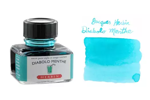 Чернила в банке Herbin, 30 мл, Diabolo menthe Бирюзовый
