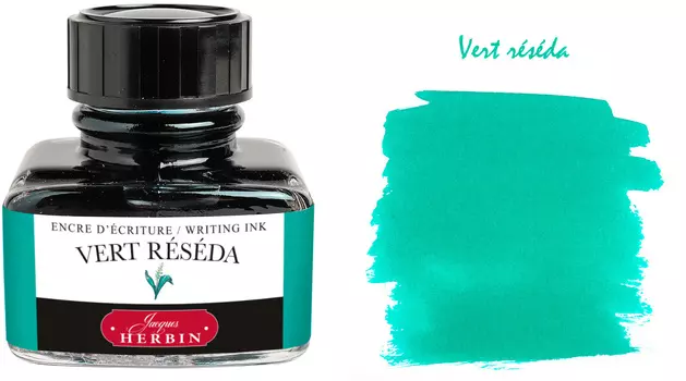 Чернила в банке Herbin, 30 мл, Vert r?s?da Зелено-голубой
