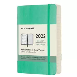 Еженедельник Moleskine "classic wkly" pocket 90x140 мм 144 стр, мятный