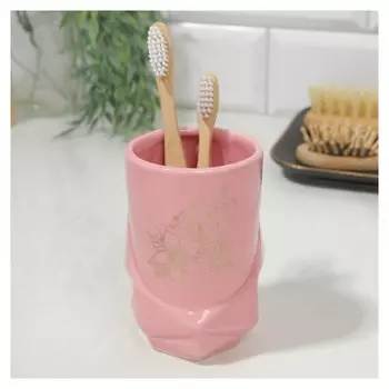 Стакан для зубных щеток "Цветы", 11 х 7,5 см