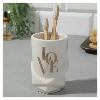Стакан для зубных щеток "Love", 11 х 7,5 см
