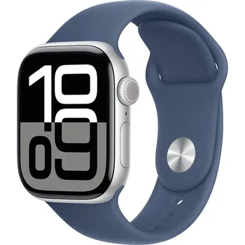 Умные часы Apple Watch Series 10, 46mm, Silver Aluminium Case with Denim Sport Band, M/L (MWWM3LW/A)