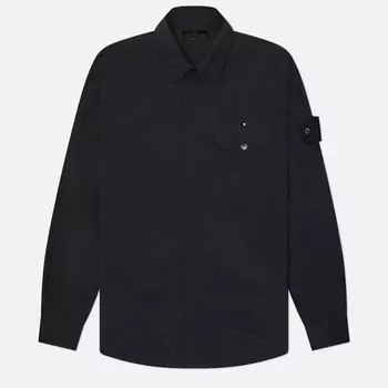 Мужская рубашка Stone Island Nylon Smerigliato Ghost, цвет чёрный, размер M
