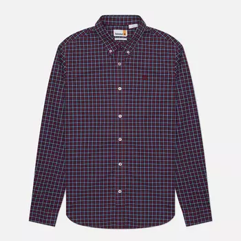 Мужская рубашка Timberland Stretch Poplin Gingham, цвет бордовый, размер XXL