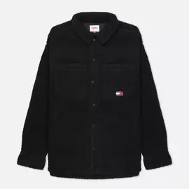Мужская рубашка Tommy Jeans ABO Sherpa Shacket, цвет чёрный, размер L