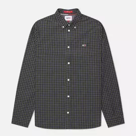 Мужская рубашка Tommy Jeans Heather Gingham, цвет оливковый, размер M