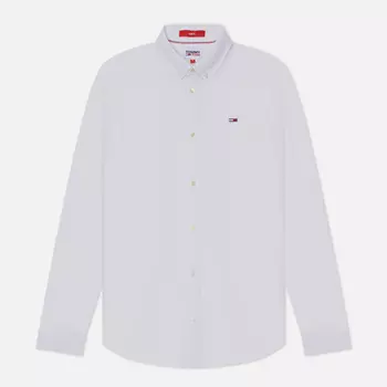 Мужская рубашка Tommy Jeans Stretch Oxford Cotton Slim Fit, цвет белый, размер XXL