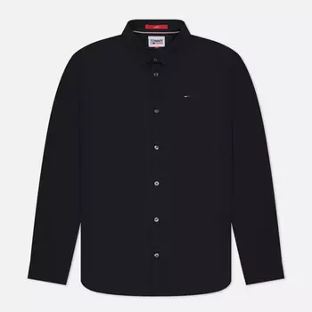 Мужская рубашка Tommy Jeans Stretch Slim Fit, цвет чёрный, размер L